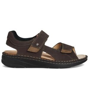 NEW FINN COMFORT men's skiathos sandal in slate/truffle nubukvienna/nubuk ss25